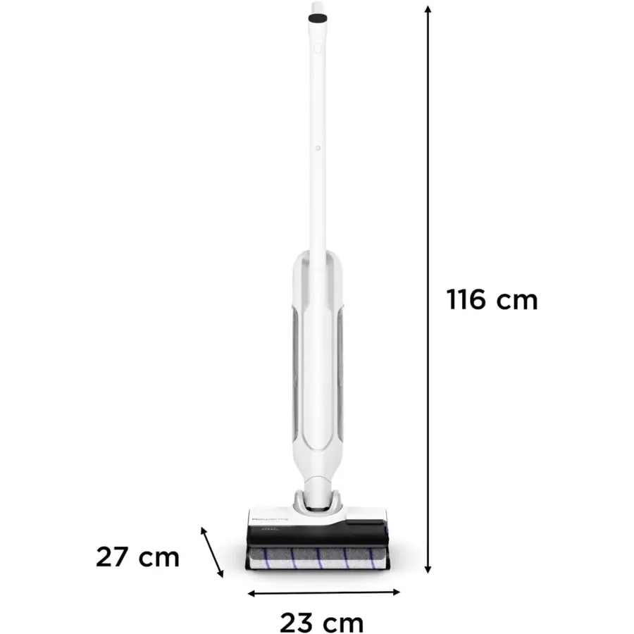 Dimensioni della Rowenta X-Clean 10: 116 cm, testina 27 x 23 cm