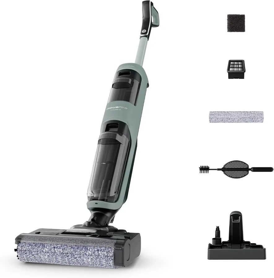 Lavapavimenti Rowenta X-Clean 2 con base, rullo aggiuntivo e accessori