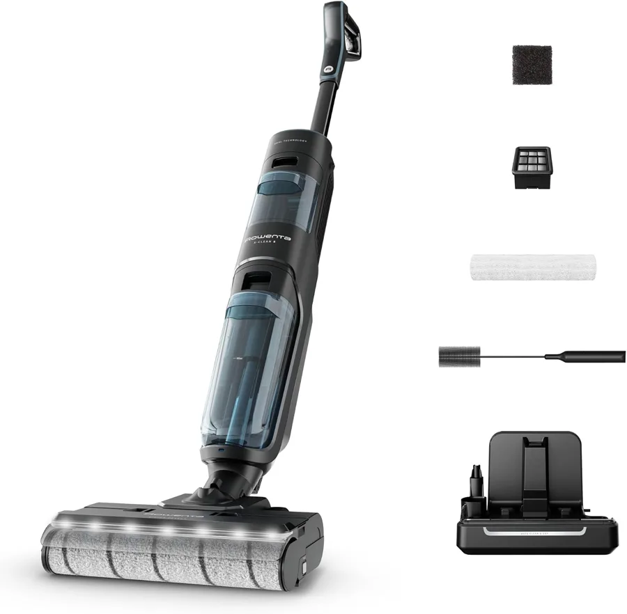 Lavapavimenti senza fili Rowenta X-Clean 5 nera GZ5555 con base e accessori