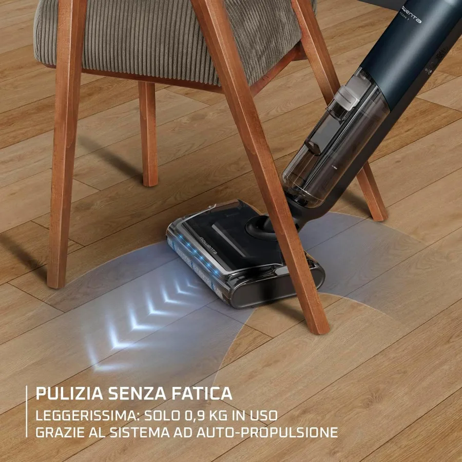 Rowenta X-Clean 7: 0,9 kg di peso in uso dichiarato grazie all'auto-propulsione